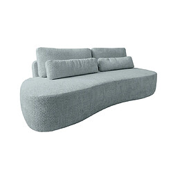 Bestmobilier Mahina - canapé droit 3 places sans accoudoirs - convertible avec coffre - en tissu bouclette Mahina - canapé droit 3 places sans accoudoirs - convertible avec coffre - en tissu bouclette - Bleu