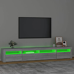 Acheter Maison Chic Meubles TV avec lumières LED - Banc TV pour salon Sonoma gris 240x35x40 cm -MN33482