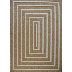 Thedecofactory JUTE RELIEF RECT - Tapis effet jute à motif géométrique en relief blanc 160x230