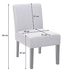 Mendler 2x chaise de salle à manger HWC-F61, fauteuil lounge, tissu/textil ~ gris