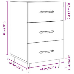 vidaXL Table de chevet chêne fumé 40x40x66 cm bois d'ingénierie pas cher