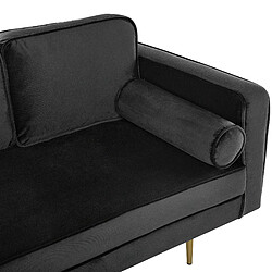 Beliani Chaise longue en velours noir côté droit MIRAMAS pas cher