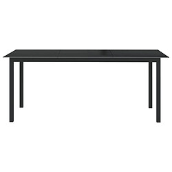 vidaXL Table de jardin Noir 190x90x74 cm Aluminium et verre