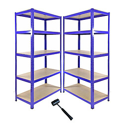 Monstershop Monster Racking 1 Rayonnage d'Angle T-Rax et 2 Rayonnages T-Rax, Bleus Monster Racking - 1 Rayonnage d'Angle T-Rax Bleu et 2 Rayonnages T-Rax Bleus en Acier Sans Boulons 90cm x 45cmx 180cm