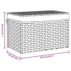 vidaXL Panier à linge avec couvercle blanc 55,5x35x34cm résine tressée pas cher