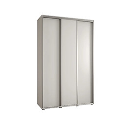 Abiks Meble Armoire à portes coulissantes Davos 1 235.2 x 160 x 45 3 portes coulissante (Blanc/Noir/Argent) 