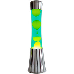 Fisura Lampe à poser en métal et verre Lave argent / vert.