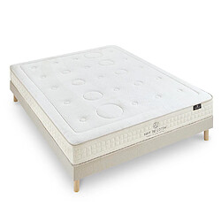 NUIT DE COTON Ensemble Prélude 2.0 Ensemble PRELUDE 2.0 180x200 cm | Matelas Latex 100% Naturel + Sommier Bois