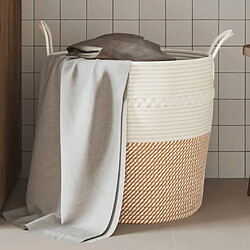 vidaXL Panier de rangement marron et blanc Ø43x38 cm coton 