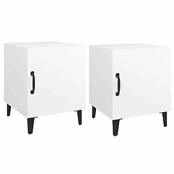 Maison Chic Lot de 2 Tables de chevet - Tables de Nuit Blanc Bois d'ingénierie