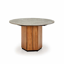 Table de Salle à Manger Thai Natura Gris Naturel Pierre bois de teck 120 x 77 x 120 cm