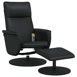 Maison Chic Fauteuil inclinable,Fauteuil luxe de relaxation de massage avec repose-pied noir similicuir -MN17242