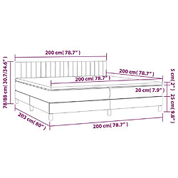 vidaXL Sommier à lattes de lit et matelas et LED Crème 200x200cm Tissu pas cher