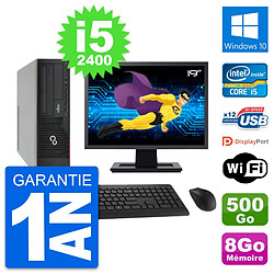 PC Fujitsu E910 DT Ecran 19" Intel i5-2400 RAM 8Go Disque 500Go Windows 10 Wifi - Occasion