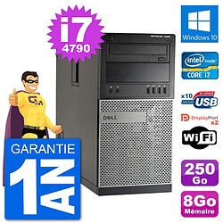 PC Tour Dell 7020 Intel Core i7-4790 RAM 8Go Disque Dur 250Go Windows 10 Wifi - Occasion