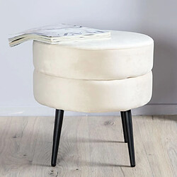 Venture Home Pouf Pot 40x40x40 cm Velours Noir et beige clair