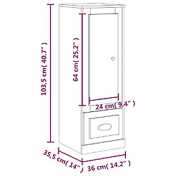 vidaXL Buffet haut chêne marron 36x35,5x103,5 cm bois d'ingénierie pas cher