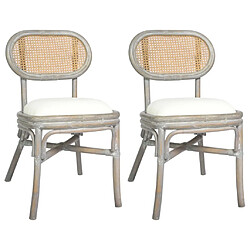 Decoshop26 Lot de 2 chaises de salle à manger cuisine design classique lin gris CDS020563 