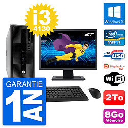 PC Tour HP EliteDesk 800 G1 Ecran 27" i3-4130 RAM 8Go Disque 2To Windows 10 Wifi - Occasion