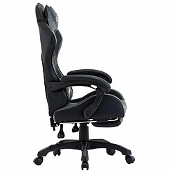 Avis Maison Chic Chaise de jeu vidéo avec repose-pied, Chaise gaming, Fauteuil gamer d'ordinateur,Chaise de Bureau Gris et noir Similicuir -GKD58180