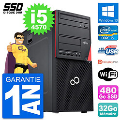 PC Tour Fujitsu Esprimo P720 Intel i5-4570 RAM 32Go SSD 480Go Windows 10 Wifi - Occasion