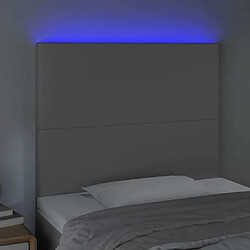 Avis Maison Chic Tête de lit scandinave à LED,meuble de chambre Gris 100x5x118/128 cm Similicuir -MN27541