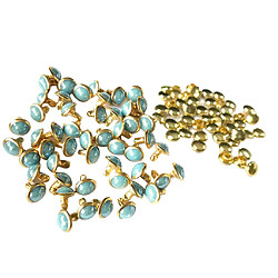 50 jeux de dômes champignon métal rivets rivets pour maroquinerie diy 7.5mm bleu