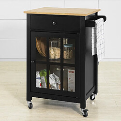 SoBuy FKW98-SCH Chariot de Service Desserte de Cuisine à roulettes Meuble de Rangement 