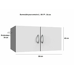 Inside 75 Surmeuble colonne de rangement LUND blanc mat largeur 80 x 54 cm profondeur