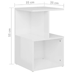 vidaXL Tables de chevet 2pcs Blanc brillant 35x35x55cm bois ingénierie pas cher