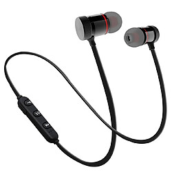 Wewoo sans fil Bluetooth écouteurs métal magnétique basse stéréo casque sport avec microphone (noir) 