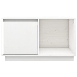 Avis Maison Chic Meuble TV scandinave - Banc TV pour salon Blanc 74x35x44 cm Bois de pin massif -MN66029