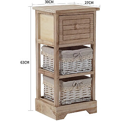 Avis Mobili Rebecca Commode Meuble de Stockage 3 Tiroirs Bois 63x30x27