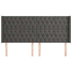 Avis Maison Chic Tête de lit scandinave avec oreilles,meuble de chambre Gris foncé 203x16x118/128 cm Velours -MN13244