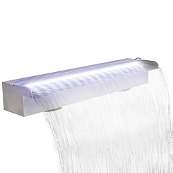 vidaXL Lame d'eau rectangulaire à LED 60 cm en acier inoxydable pour piscine