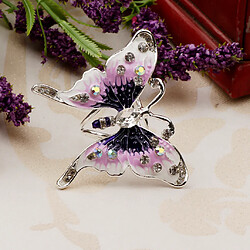 papillon strass écharpe anneau boucle boucle clip violet pas cher