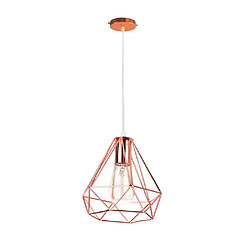 Stoex Moderne Lustre Suspension Forme Diamant, Lampe de Plafond Abat-Jour Luminaire Mé Moderne Lustre Suspension Forme Diamant, Lampe de Plafond Abat-Jour Luminaire Métal Style industrielle Décor,Or Rose