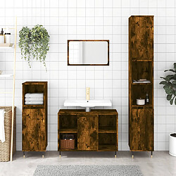 vidaXL Armoire salle de bain chêne fumé 80x33x60cm bois d'ingénierie 