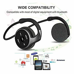 Casque Bluetooth Sport Suicen Ax-698 Support 32G Carte Tf Radio Fm Tour De Cou Portable Écouteurs Sans Fil Casque Auriculaires Noir