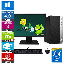 PC HP ProDesk 400 G4 MT i7-6700 4GHz 8Go/1To SSD Wifi W10 + Ecran 20 · Reconditionné 