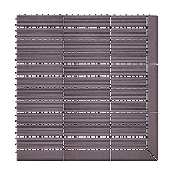 Avis Decoshop26 Carrelage de sol WPC balcon terrasse aspect bois 11 pièces 30x30cm 1m² décalage en teck linéaire couleur café 04_0005434