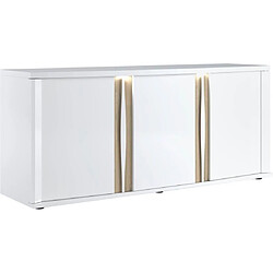 Mes Buffet 3 portes avec LED 200,5x57x87 cm chêne et blanc - MUNST