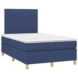 Maison Chic Lit adulte- Lit + matelas,Sommier à lattes de lit avec matelas bleu 120x190 cm tissu -GKD50409