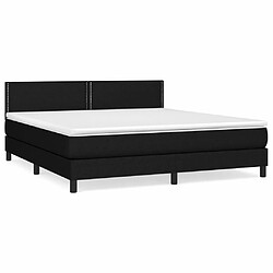 Maison Chic Structures de lit + matelas,Lit à sommier tapissier avec matelas Noir 160x200 cm Tissu -MN25361