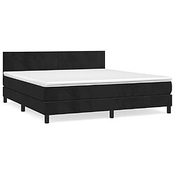 vidaXL Sommier à lattes de lit avec matelas Noir 180x200 cm Velours