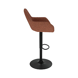 Avis Rendez Vous Deco Chaise de bar Adam effet laine bouclette rouge brique 63/83 cm (lot de 2)