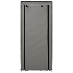 Avis vidaXL Armoire à chaussures avec housse Gris 58x28x106 cm Tissu