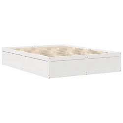 Vidaxl Cadre de lit blanc 160x200 cm bois de pin massif