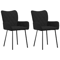 Maison Chic Lot de 2 Chaises à manger | Chaise de salle à manger cuisine noir tissu -GKD82721