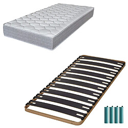 Ebac Matelas mousse + Sommier métal C310 90x190 Madere - Hauteur 24 cm - Soutien ferme